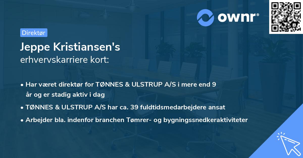 Jeppe Kristiansen's erhvervskarriere kort