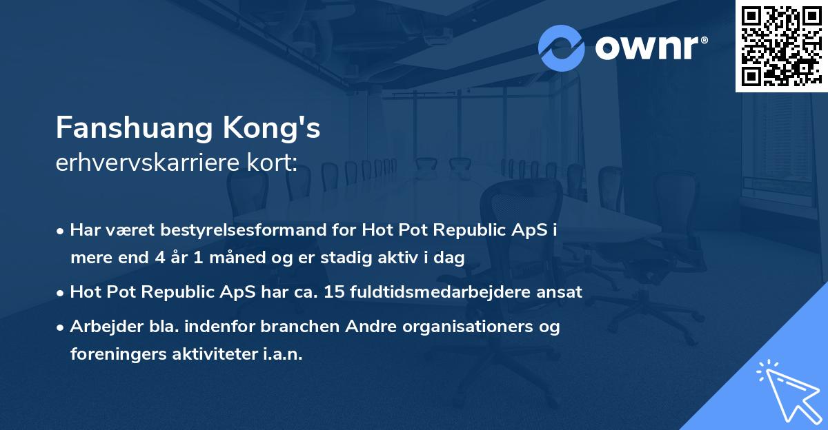 Fanshuang Kong's erhvervskarriere kort