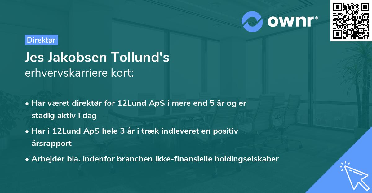 Jes Jakobsen Tollund's erhvervskarriere kort