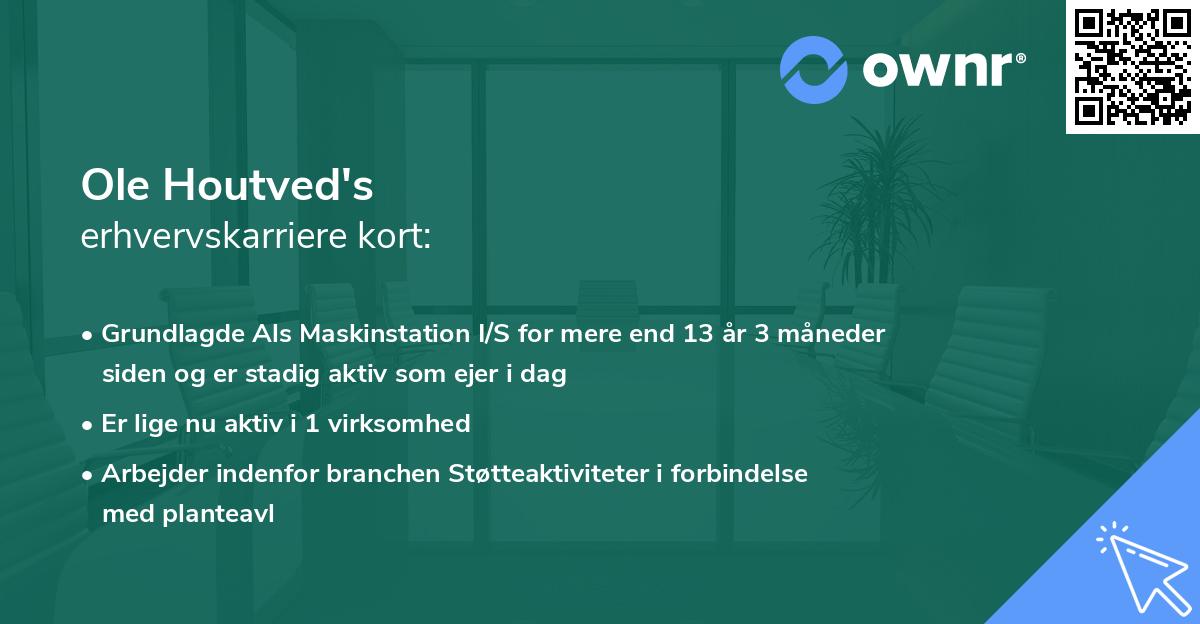 Ole Houtved's erhvervskarriere kort