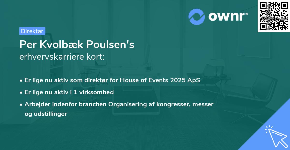 Per Kvolbæk Poulsen's erhvervskarriere kort