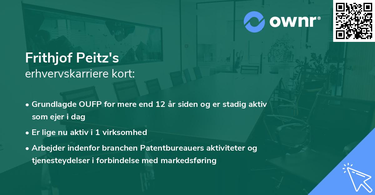 Frithjof Peitz's erhvervskarriere kort