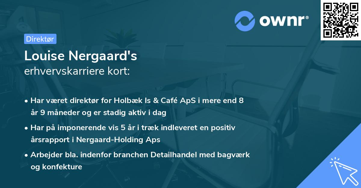 Louise Nergaard's erhvervskarriere kort