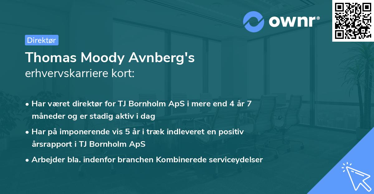 Thomas Moody Avnberg's erhvervskarriere kort