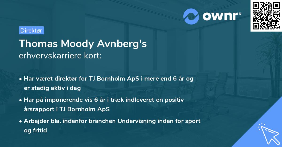 Thomas Moody Avnberg's erhvervskarriere kort