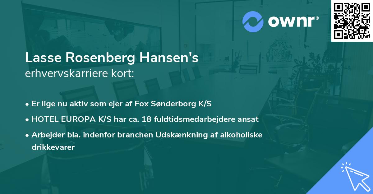 Lasse Rosenberg Hansen's erhvervskarriere kort