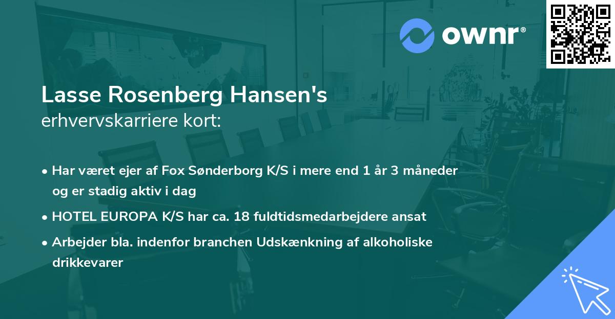 Lasse Rosenberg Hansen's erhvervskarriere kort