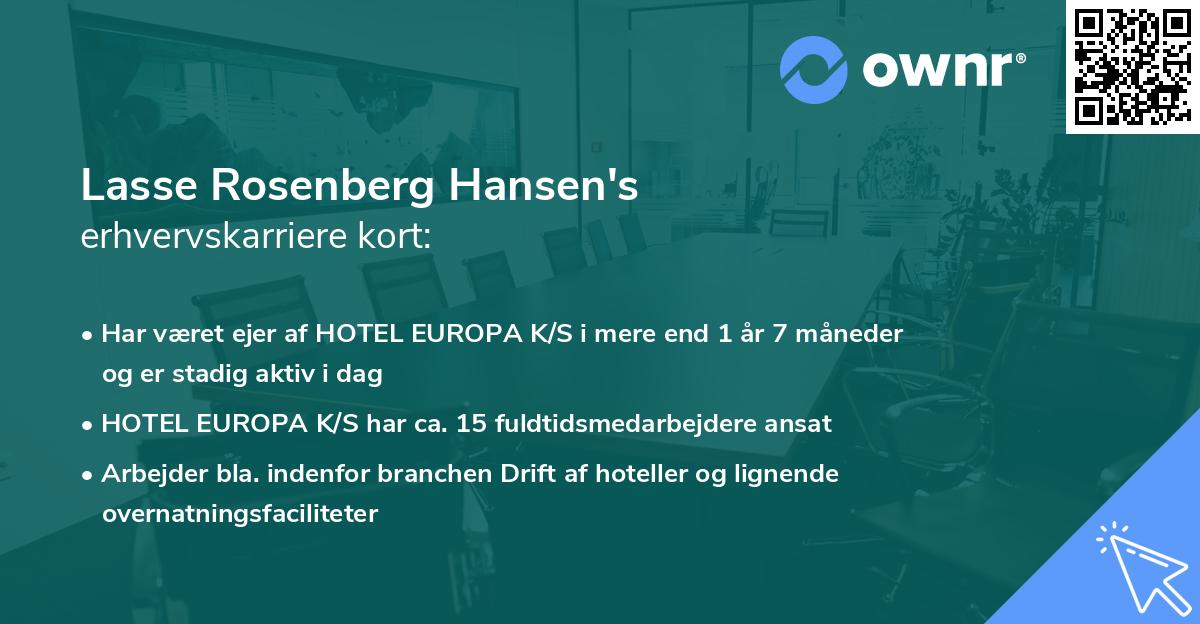 Lasse Rosenberg Hansen's erhvervskarriere kort