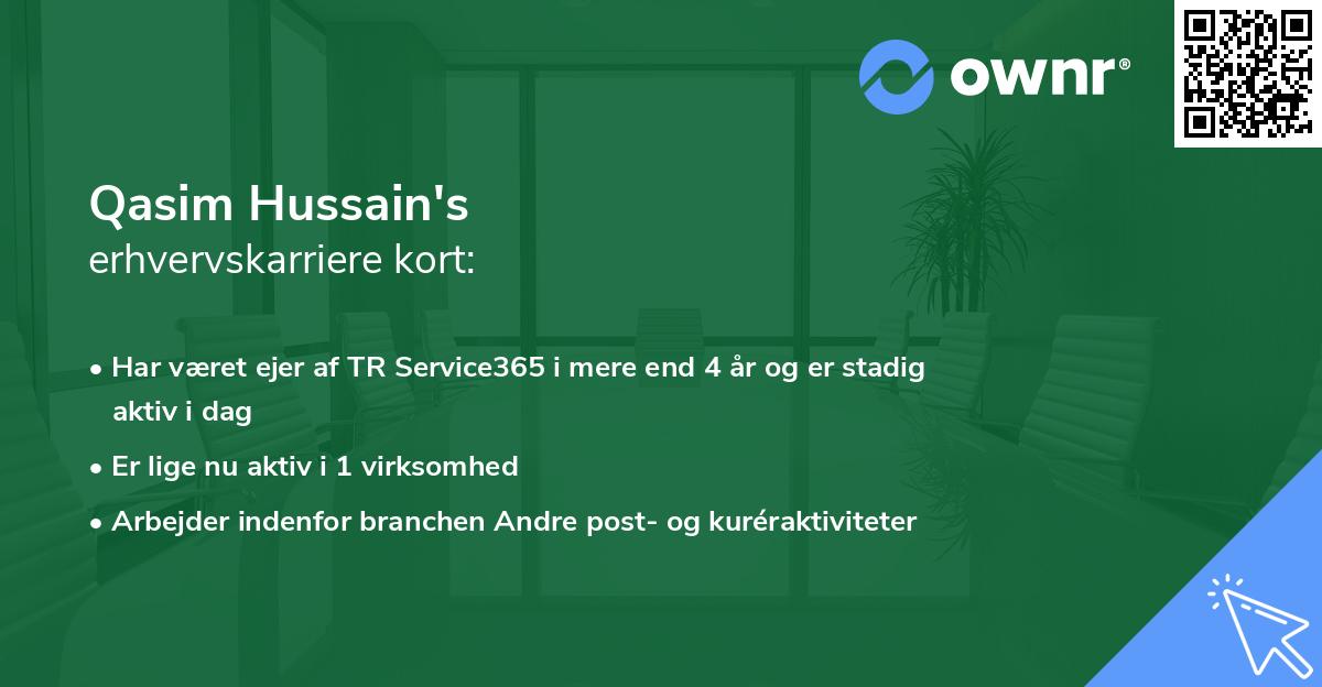 Qasim Hussain's erhvervskarriere kort