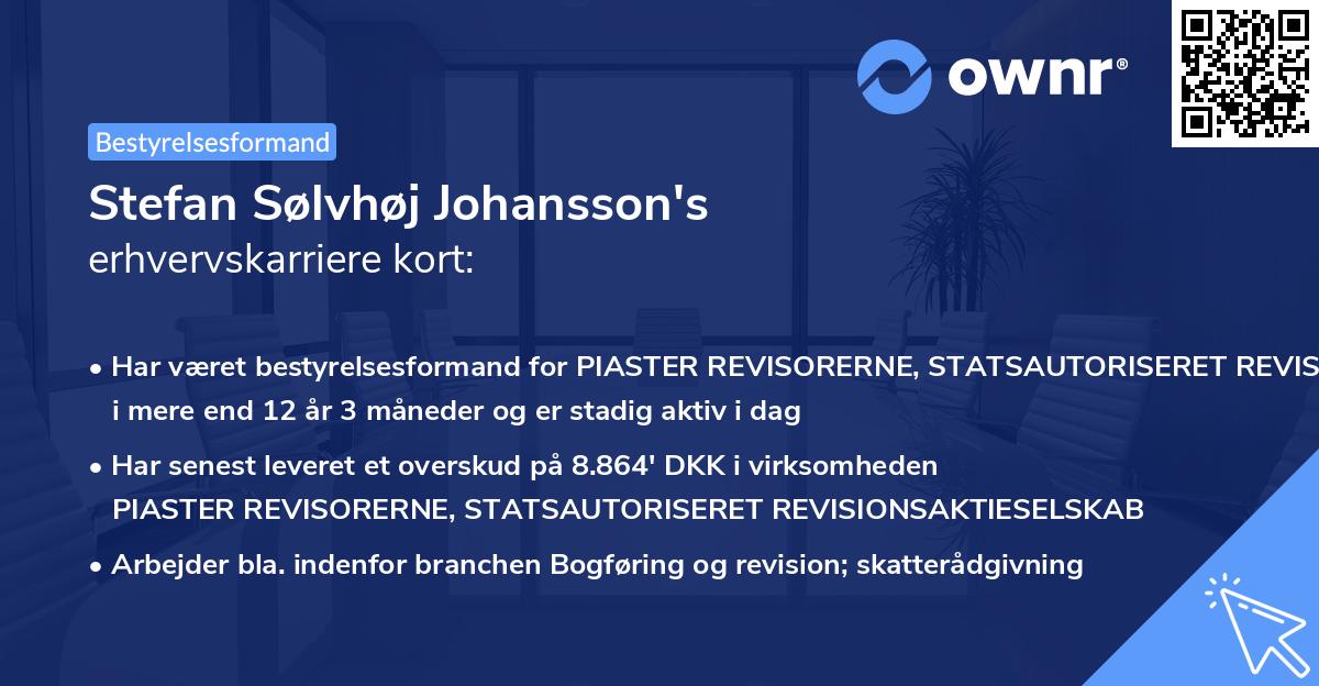 Stefan Sølvhøj Johansson's erhvervskarriere kort