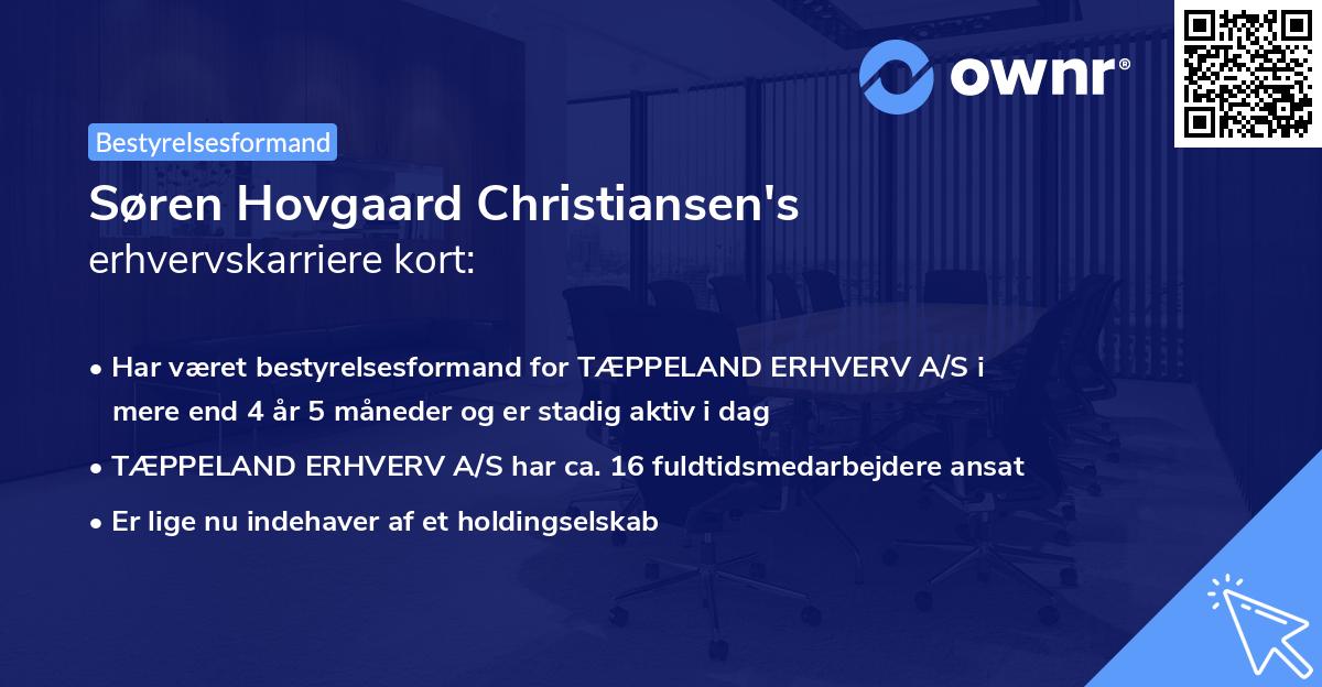 Søren Hovgaard Christiansen's erhvervskarriere kort