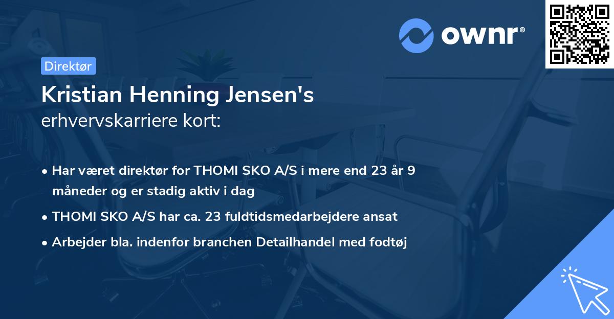 Kristian Henning Jensen's erhvervskarriere kort