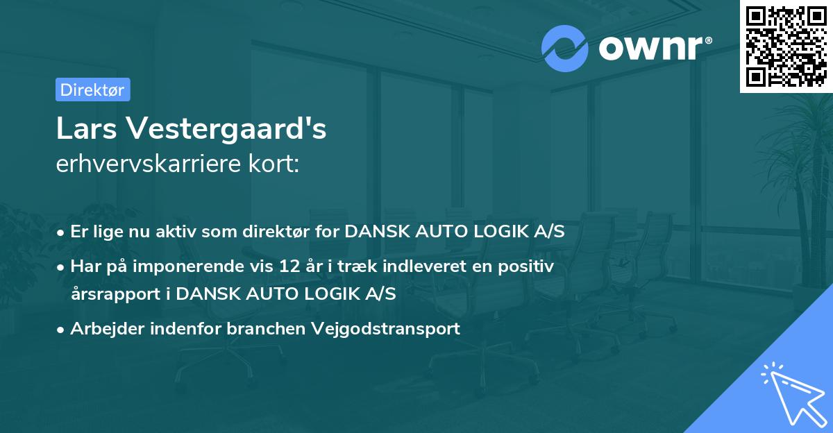 Lars Vestergaard's erhvervskarriere kort
