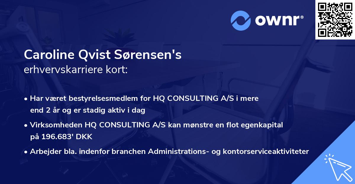 Caroline Qvist Sørensen's erhvervskarriere kort