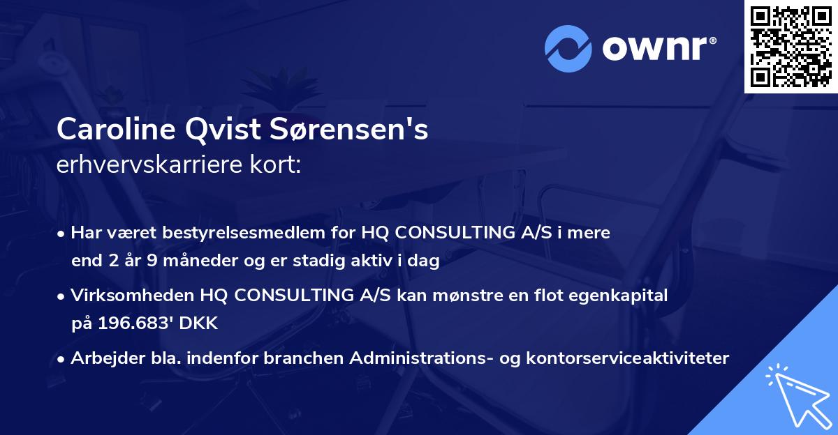 Caroline Qvist Sørensen's erhvervskarriere kort