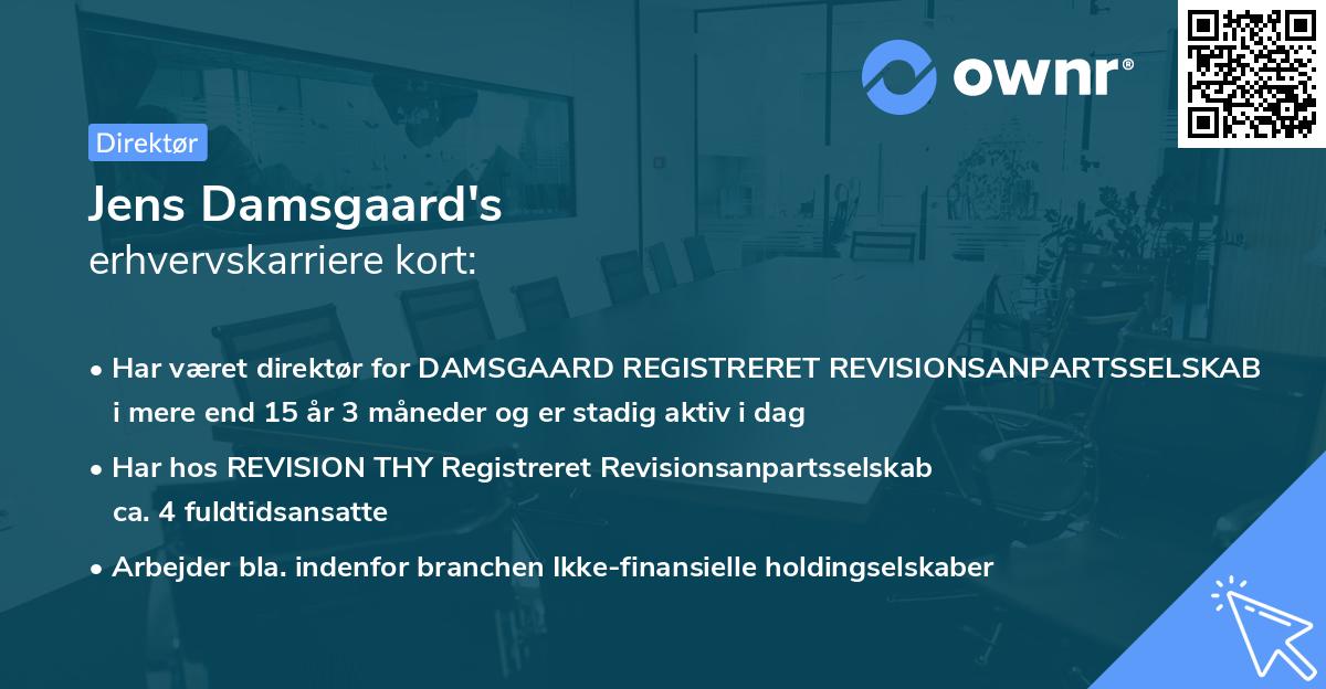 Jens Damsgaard's erhvervskarriere kort