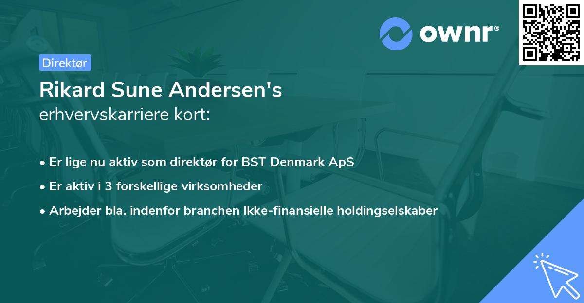 Rikard Sune Andersen's erhvervskarriere kort