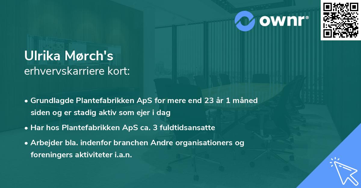 Ulrika Mørch's erhvervskarriere kort