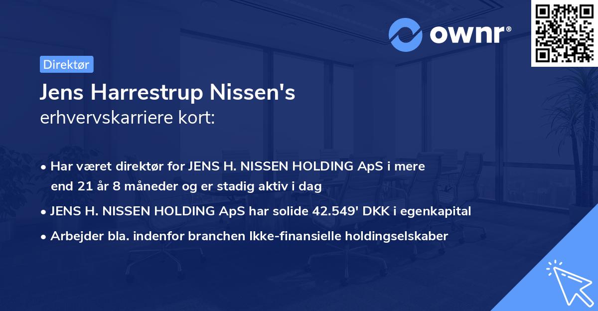 Jens Harrestrup Nissen's erhvervskarriere kort
