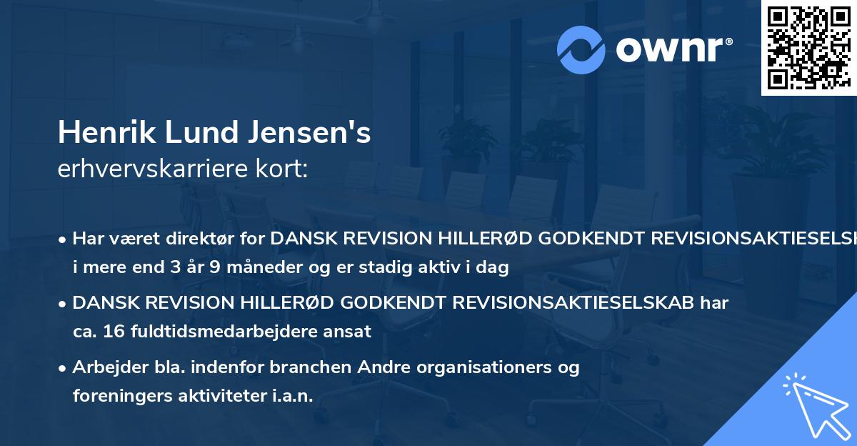 Henrik Lund Jensen's erhvervskarriere kort