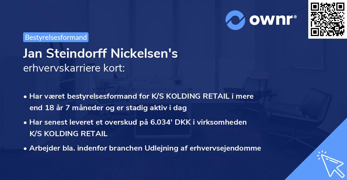 Jan Steindorff Nickelsen's erhvervskarriere kort