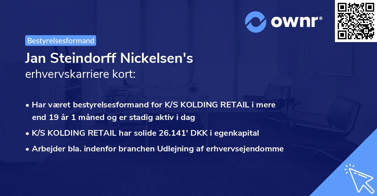 Jan Steindorff Nickelsen's erhvervskarriere kort