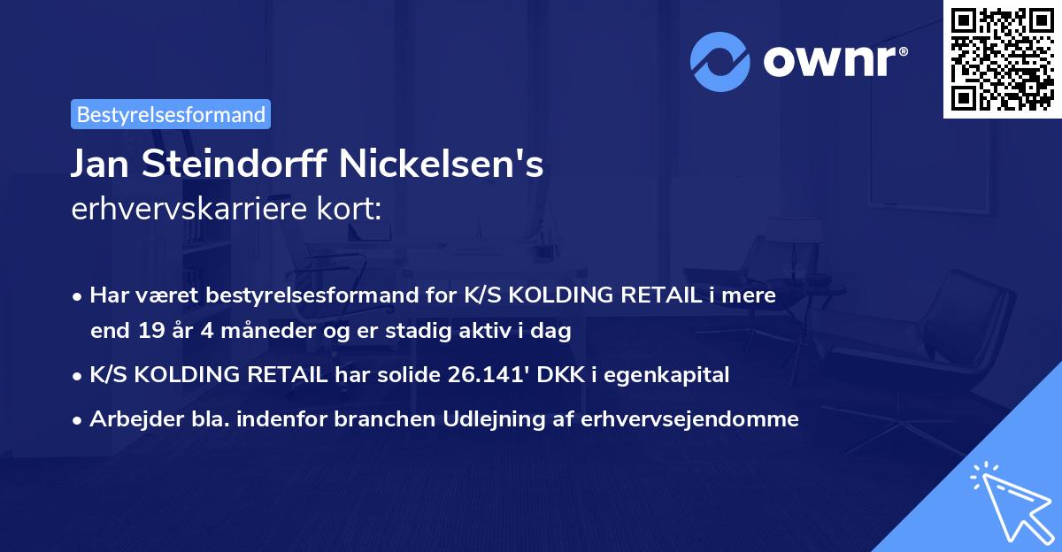 Jan Steindorff Nickelsen's erhvervskarriere kort