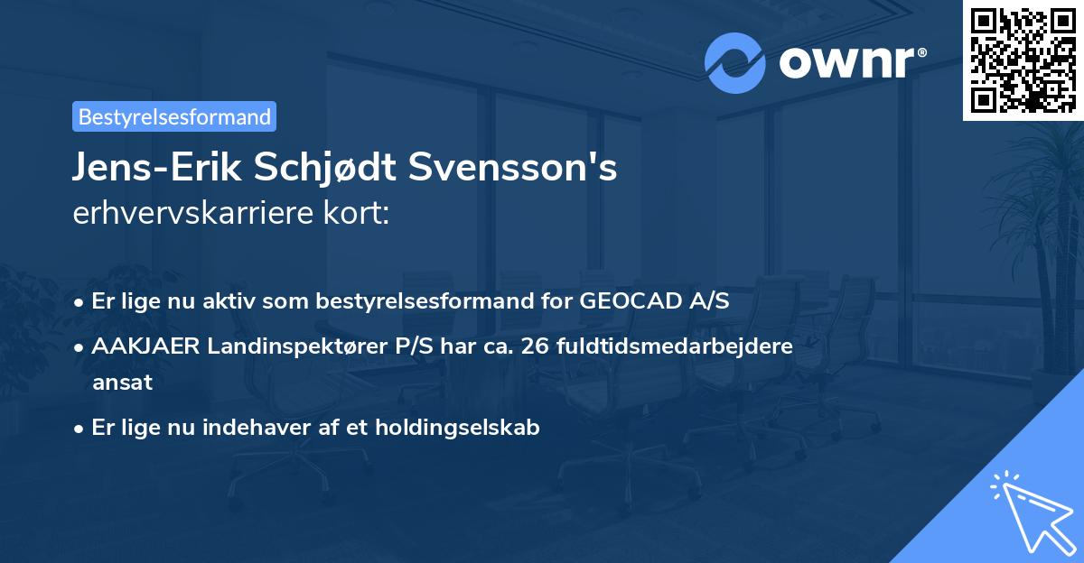 Jens-Erik Schjødt Svensson's erhvervskarriere kort