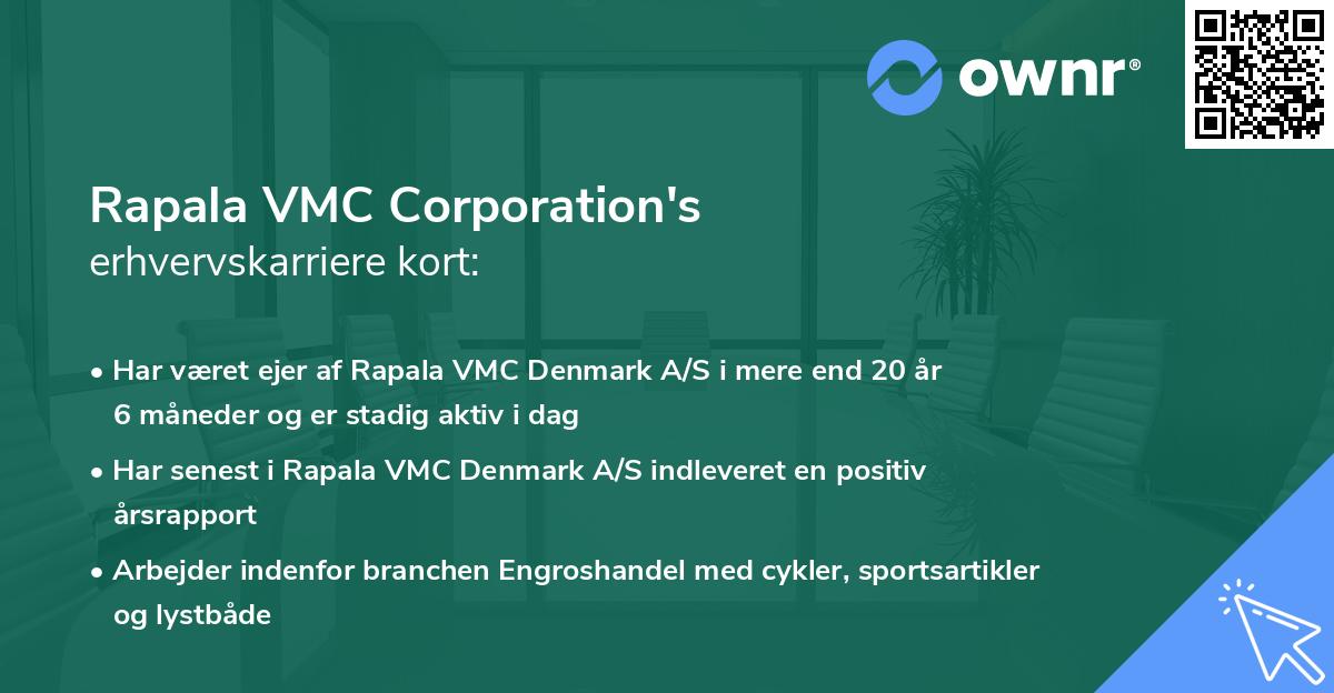 Rapala VMC Corporation's erhvervskarriere kort
