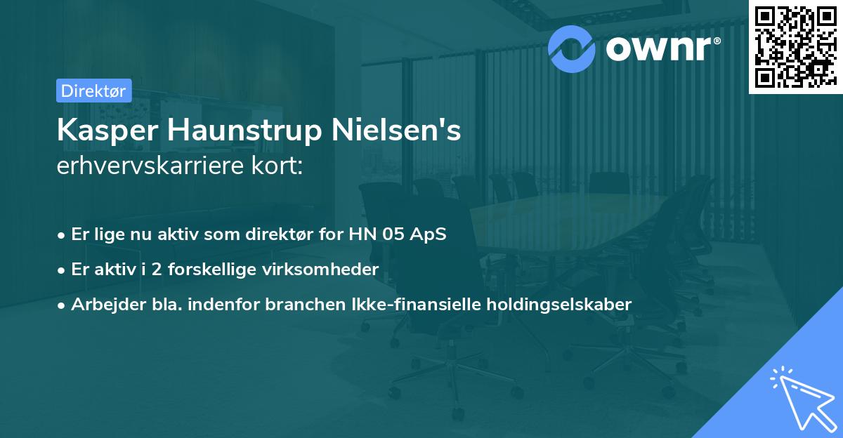Kasper Haunstrup Nielsen's erhvervskarriere kort