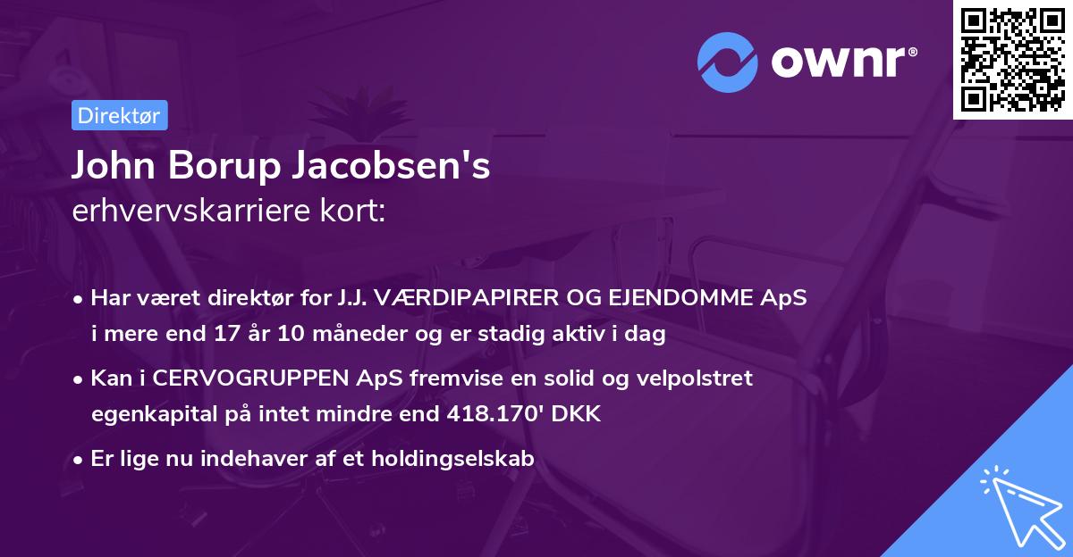 John Borup Jacobsen's erhvervskarriere kort