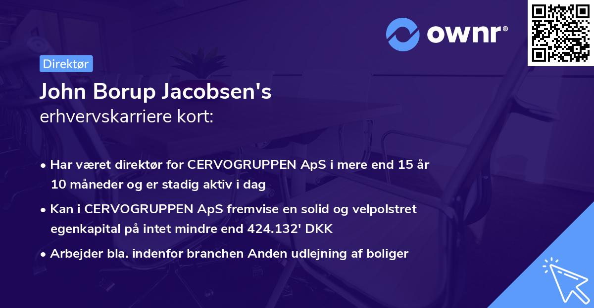 John Borup Jacobsen's erhvervskarriere kort