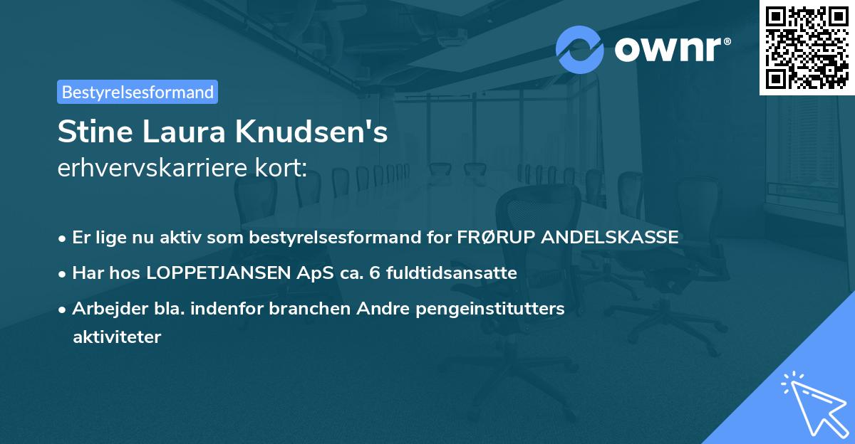 Stine Laura Knudsen's erhvervskarriere kort