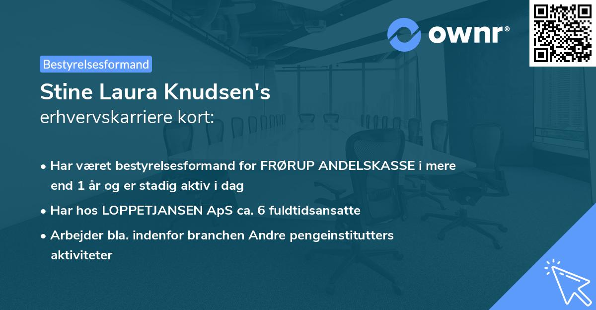 Stine Laura Knudsen's erhvervskarriere kort