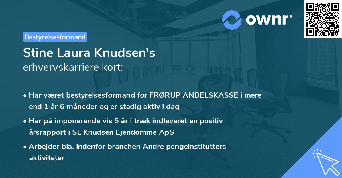 Stine Laura Knudsen's erhvervskarriere kort