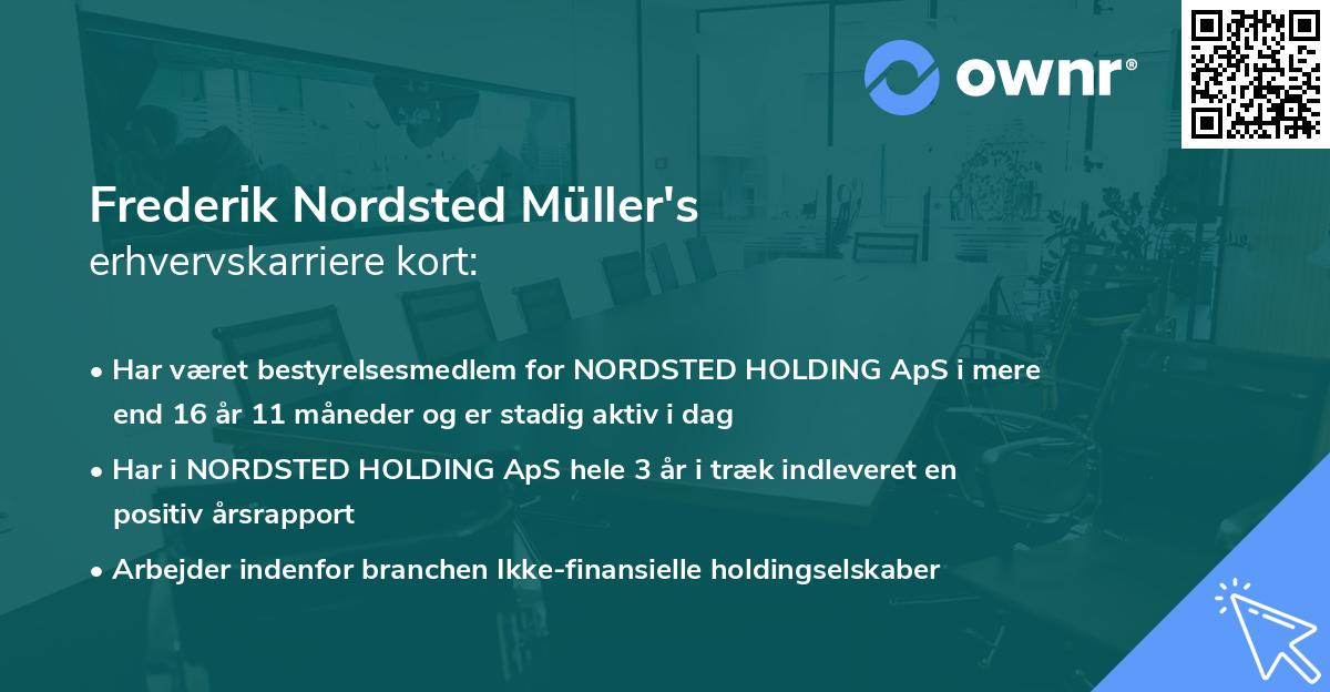 Frederik Nordsted Müller's erhvervskarriere kort