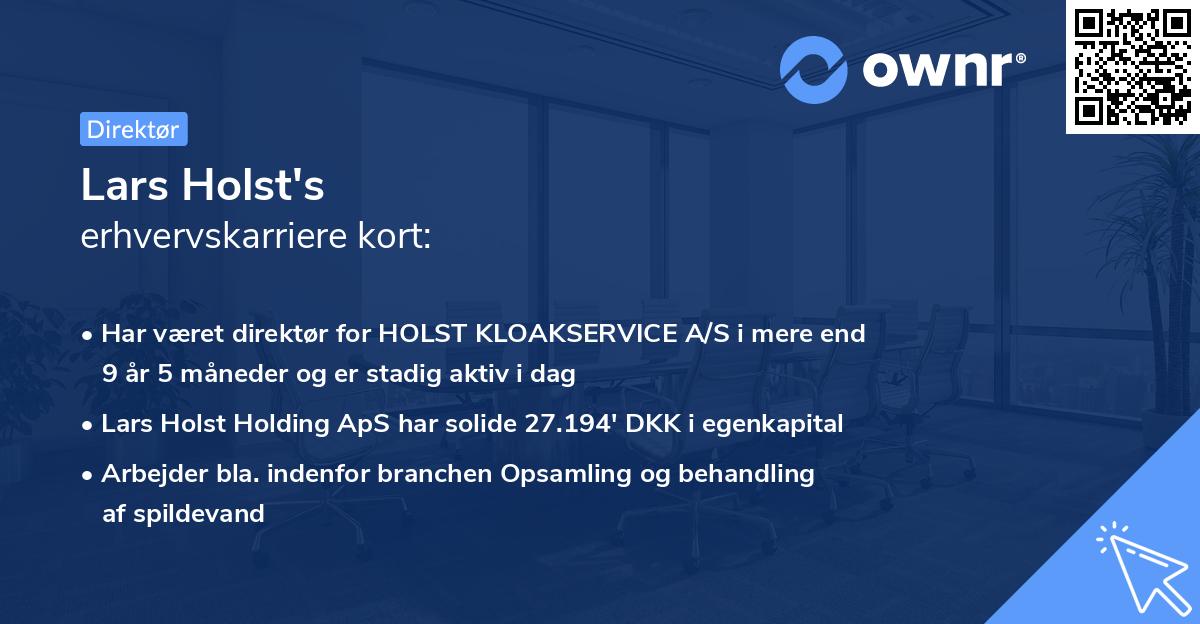 Lars Holst's erhvervskarriere kort