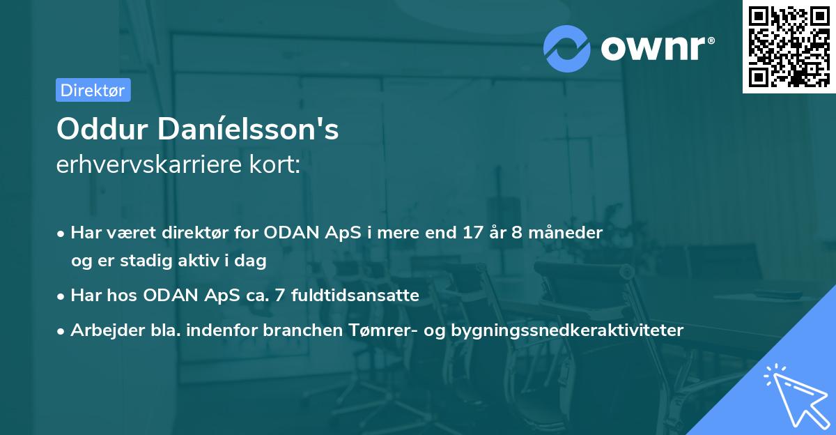 Oddur Daníelsson's erhvervskarriere kort