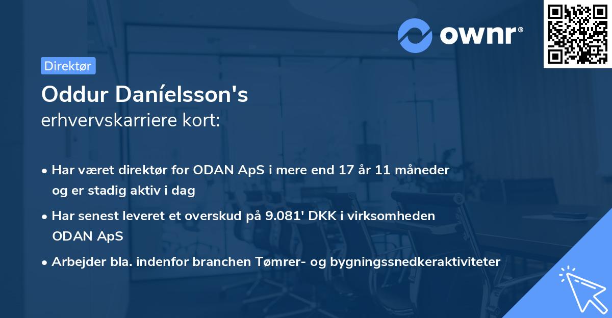 Oddur Daníelsson's erhvervskarriere kort