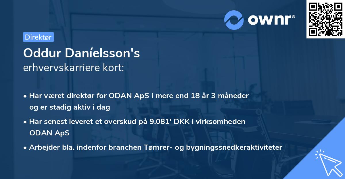 Oddur Daníelsson's erhvervskarriere kort