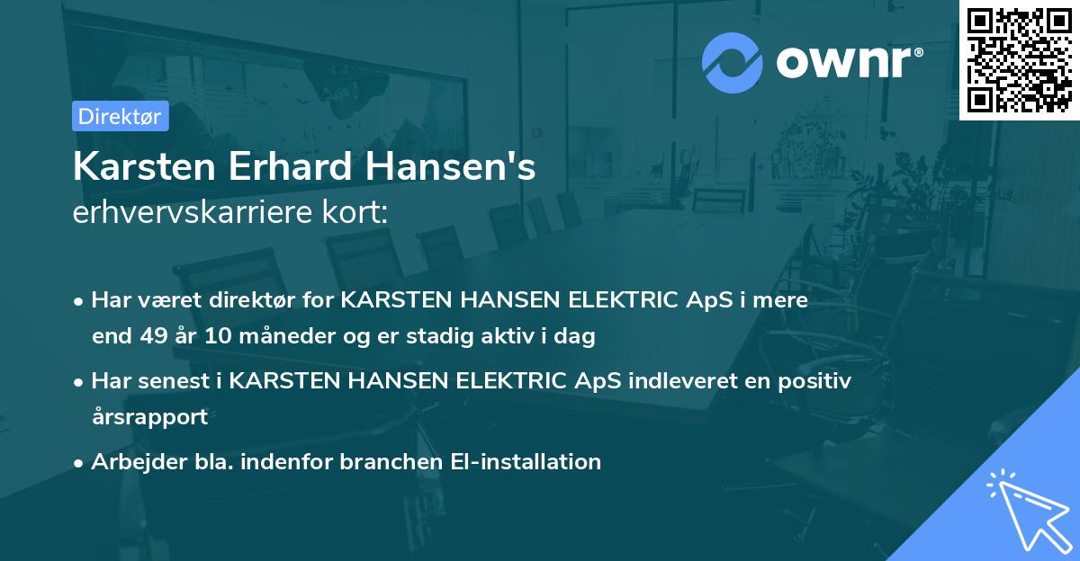Karsten Erhard Hansen's erhvervskarriere kort