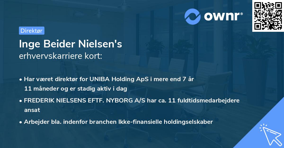 Inge Beider Nielsen's erhvervskarriere kort