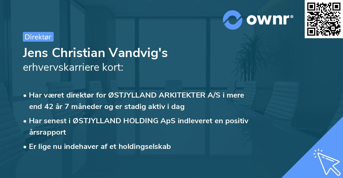 Jens Christian Vandvig's erhvervskarriere kort