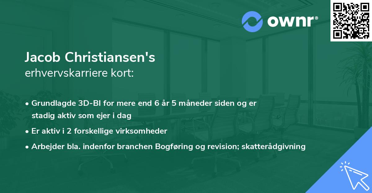 Jacob Christiansen's erhvervskarriere kort