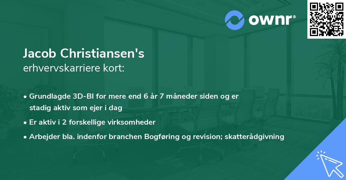Jacob Christiansen's erhvervskarriere kort