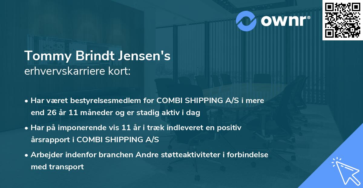 Tommy Brindt Jensen's erhvervskarriere kort
