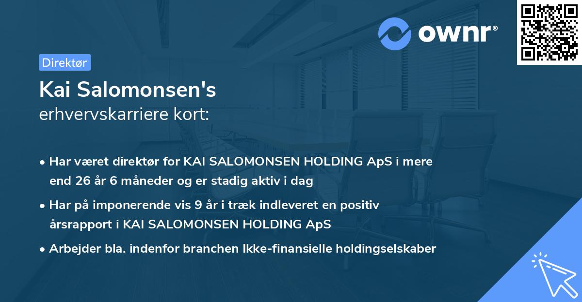 Kai Salomonsen's erhvervskarriere kort