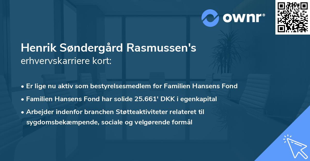 Henrik Søndergård Rasmussen's erhvervskarriere kort