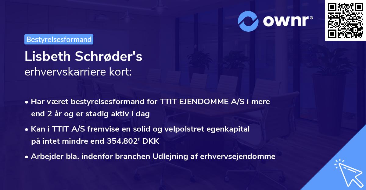 Lisbeth Schrøder's erhvervskarriere kort