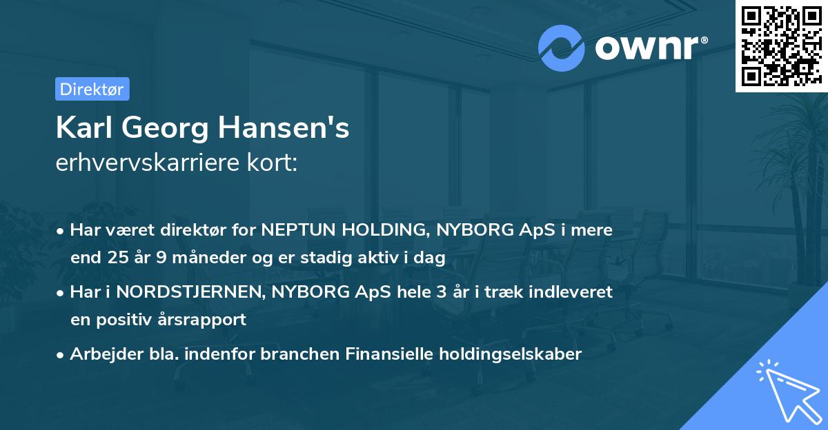 Karl Georg Hansen's erhvervskarriere kort